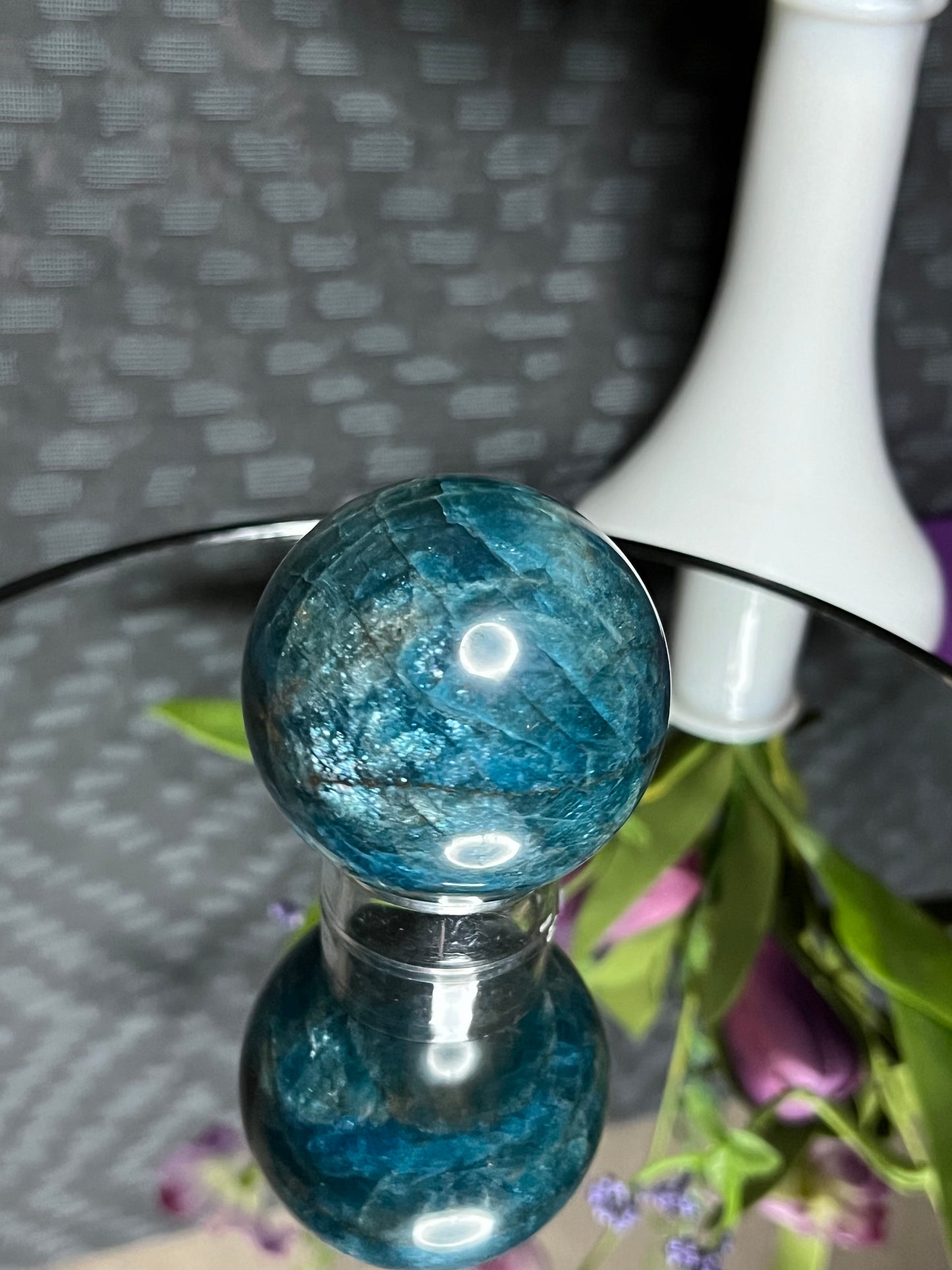 Blue Apatite M Sphere