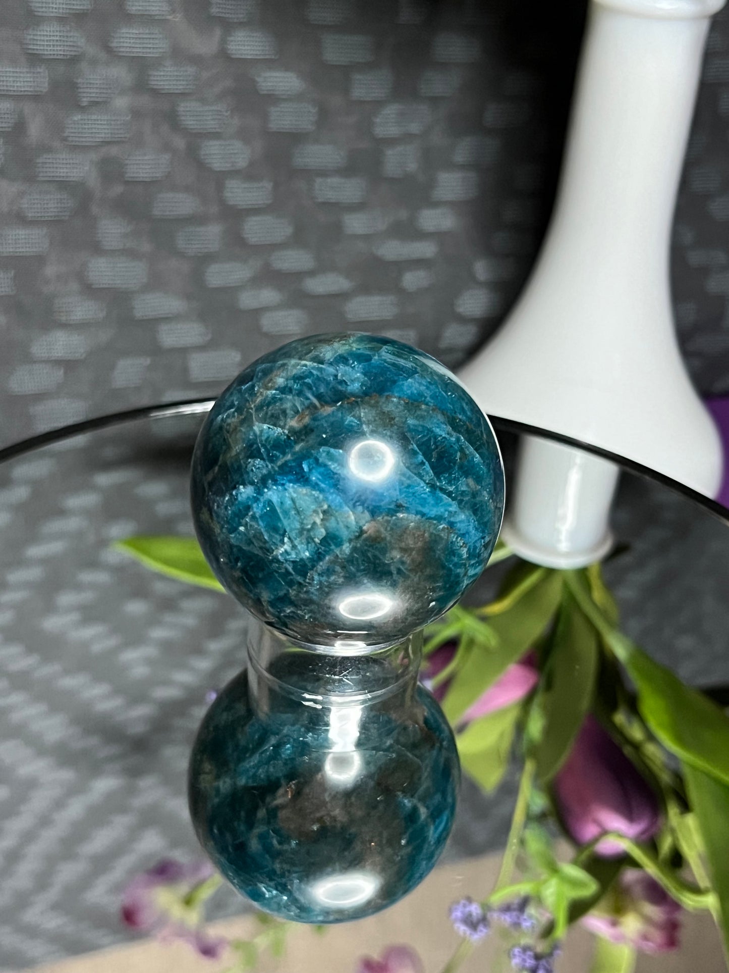 Blue Apatite M Sphere