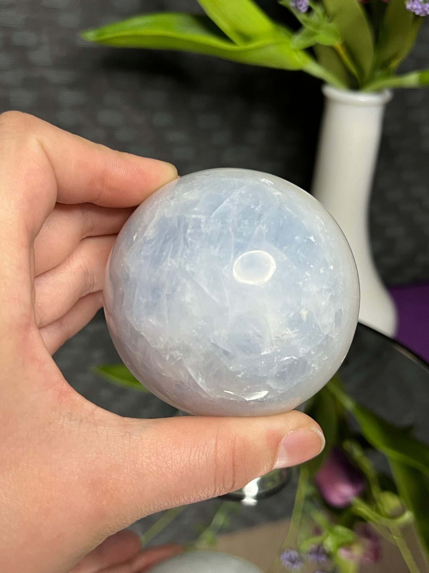 Blue Calcite L Sphere