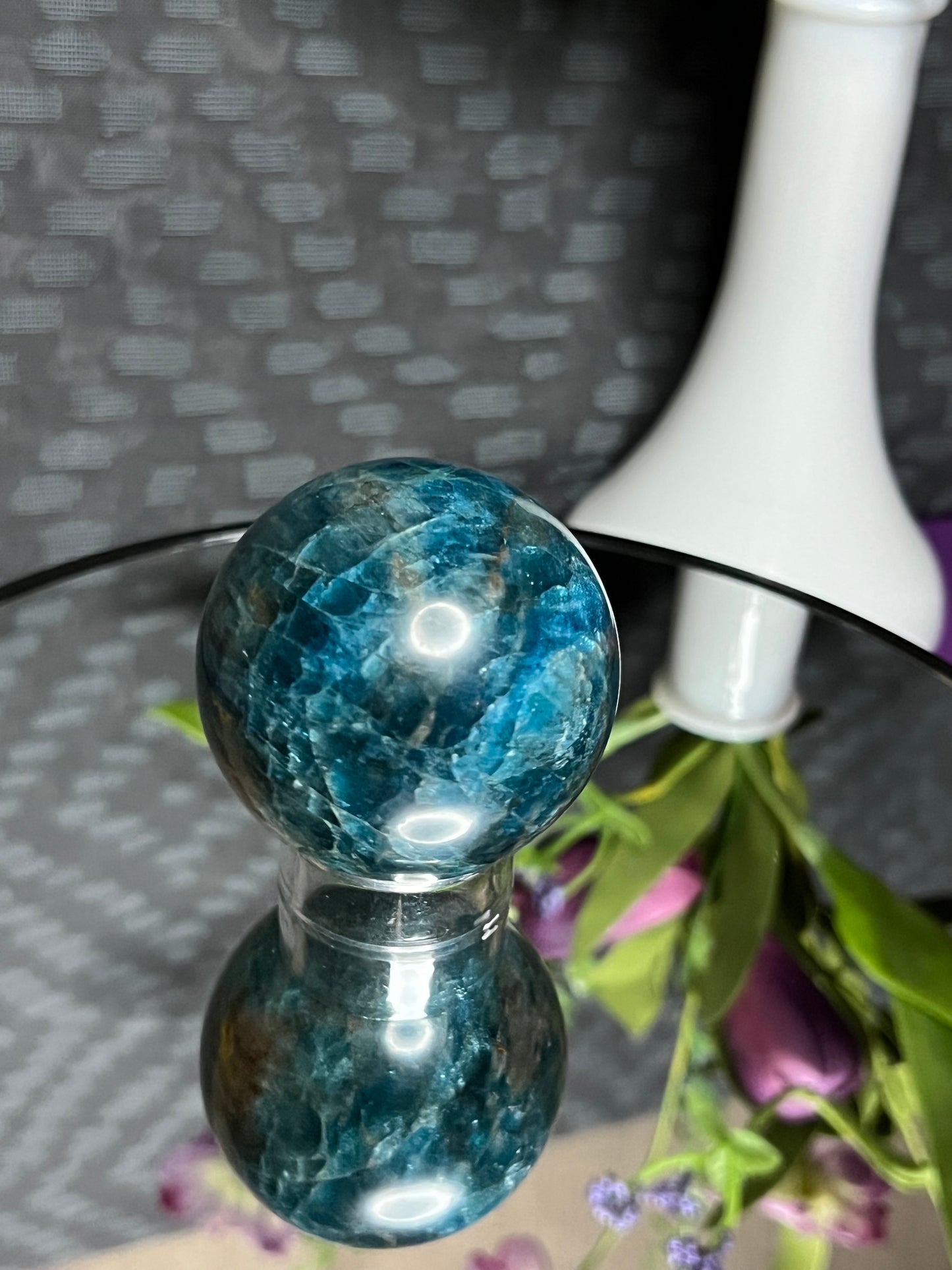 Blue Apatite M Sphere