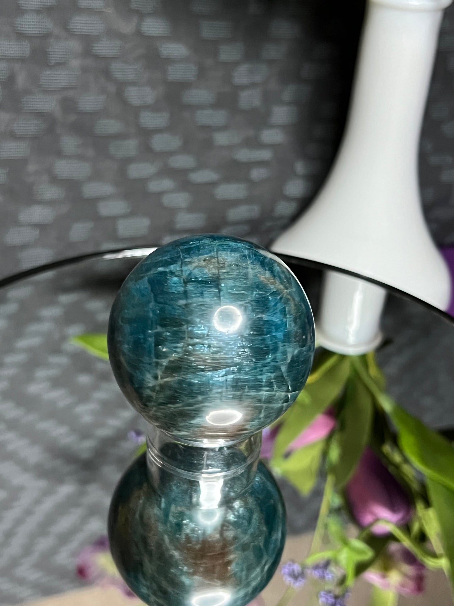 Blue Apatite M Sphere