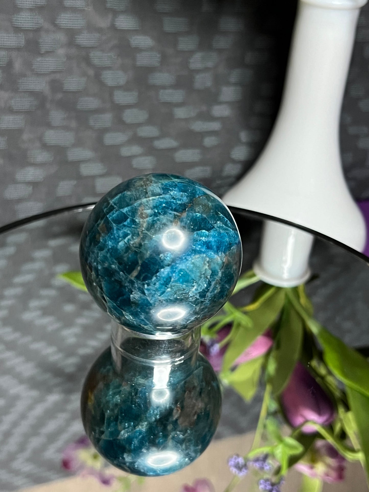 Blue Apatite M Sphere
