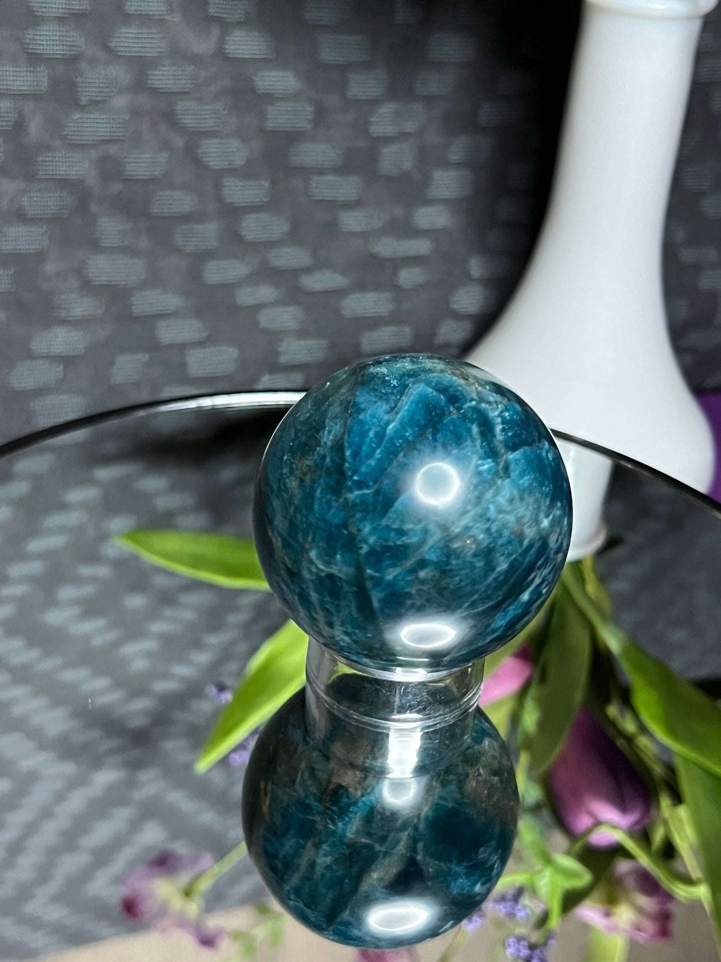 Blue Apatite M Sphere