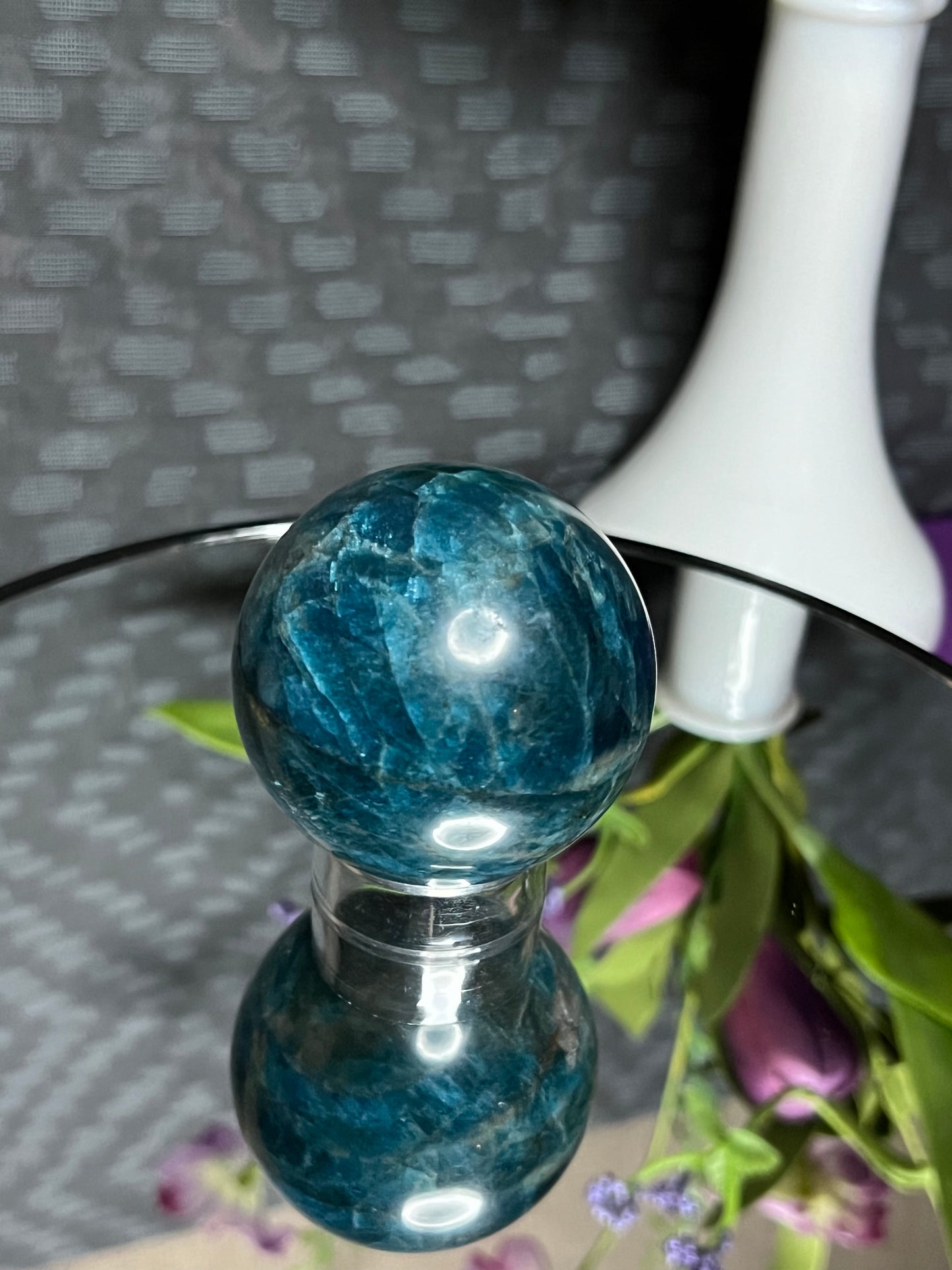 Blue Apatite M Sphere