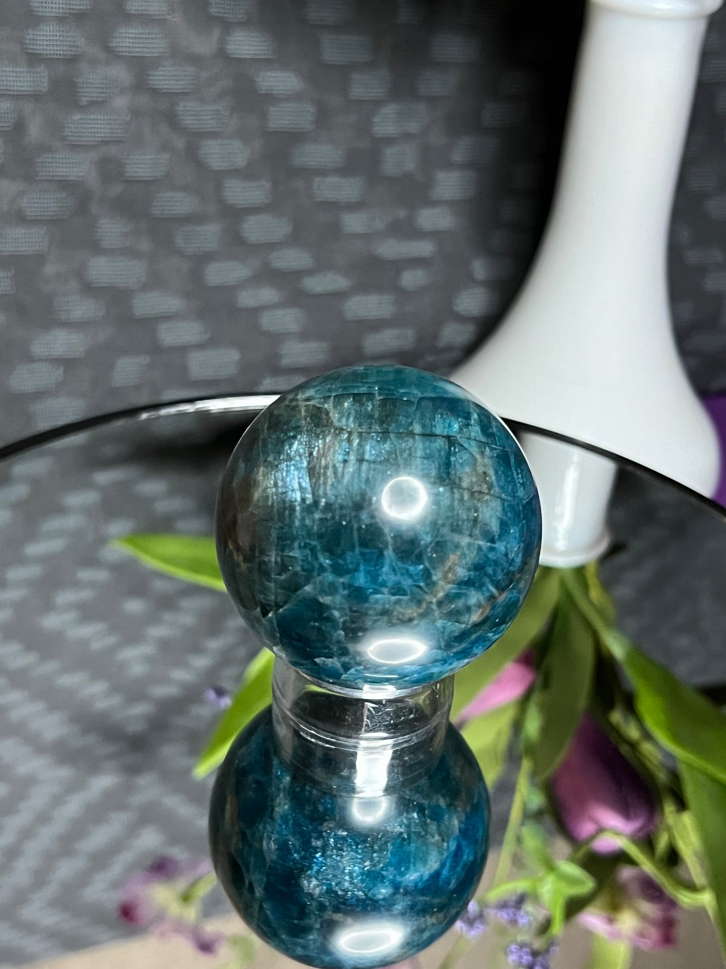 Blue Apatite M Sphere