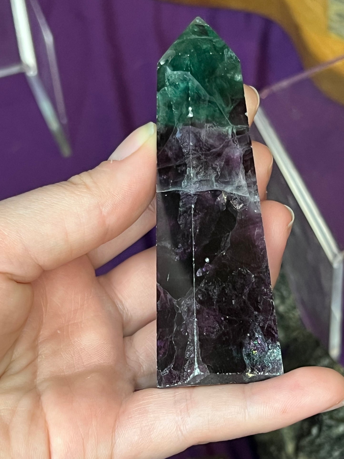 Purple Green Fluorite S Tower