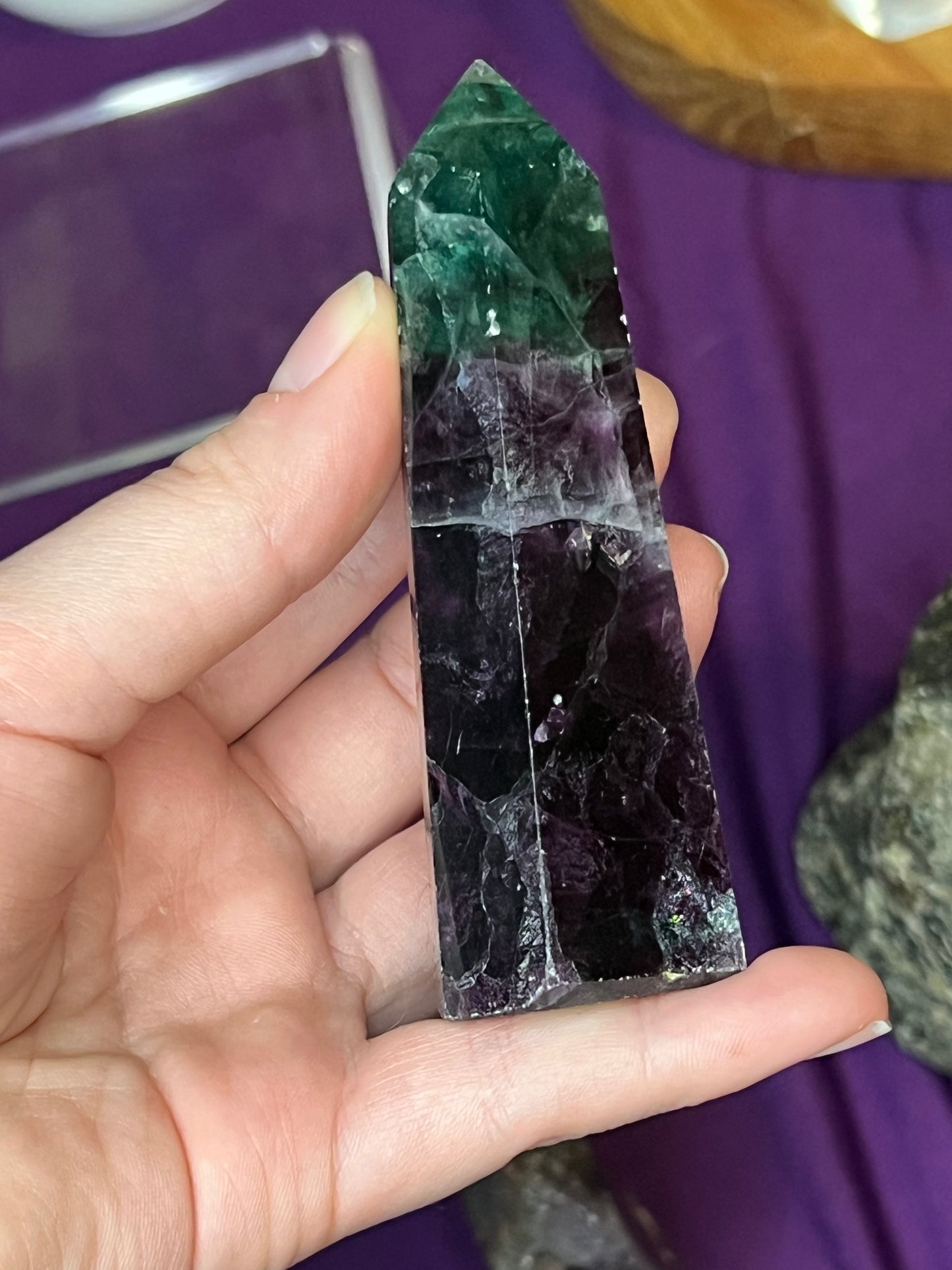 Purple Green Fluorite S Tower