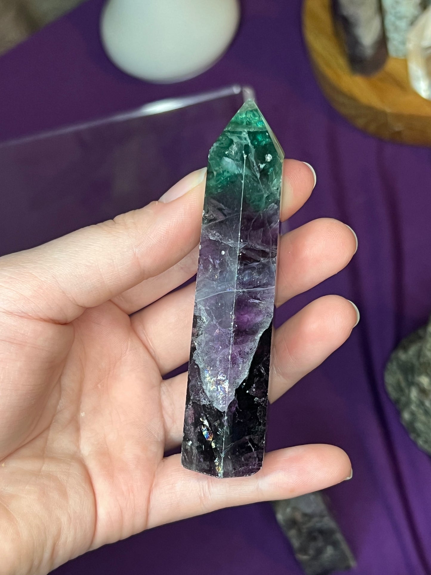 Purple Green Fluorite S Tower