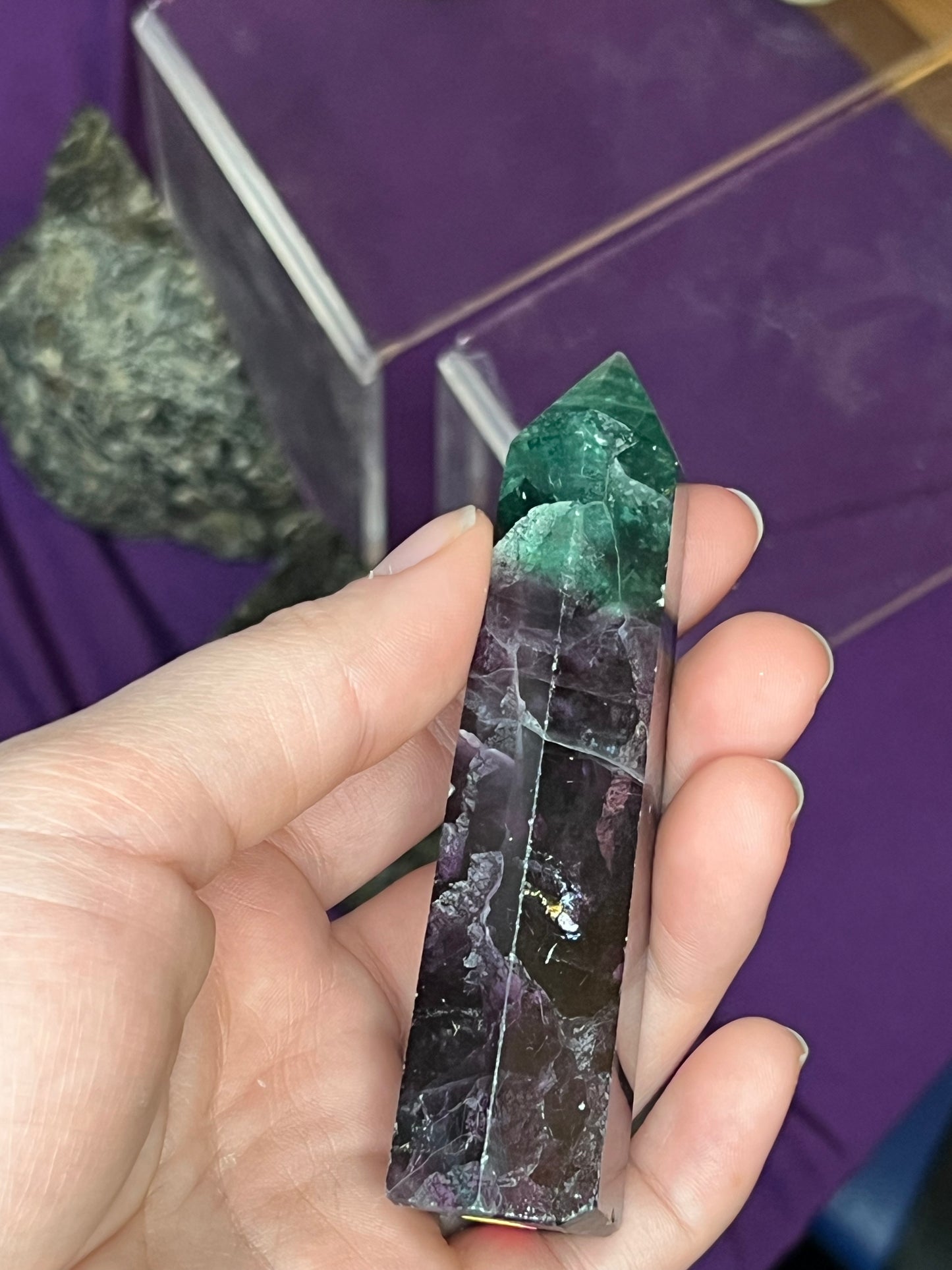Purple Green Fluorite S Tower