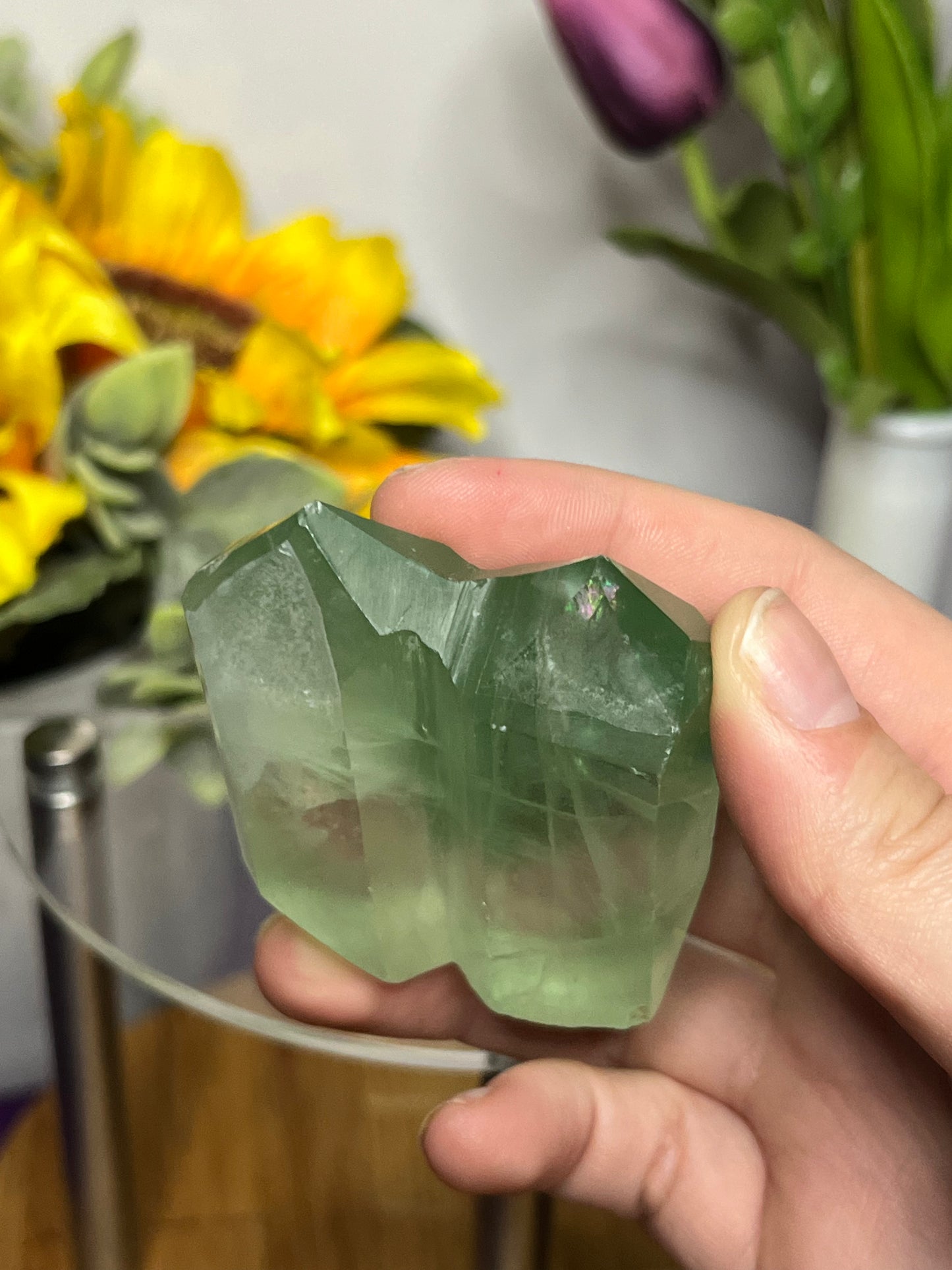 Green Fluorite S Twin Tower