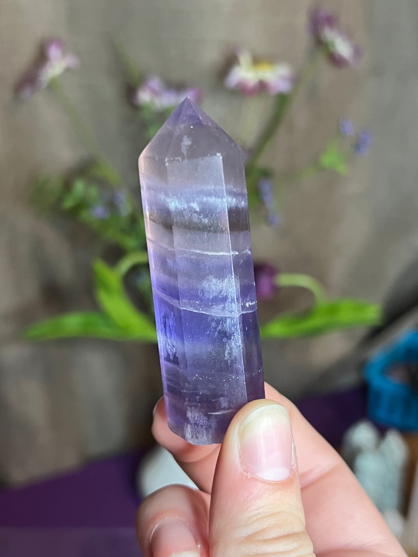 Striped Purple Fluorite XS Tower