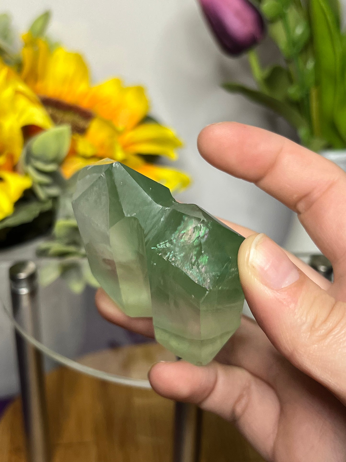 Green Fluorite S Twin Tower