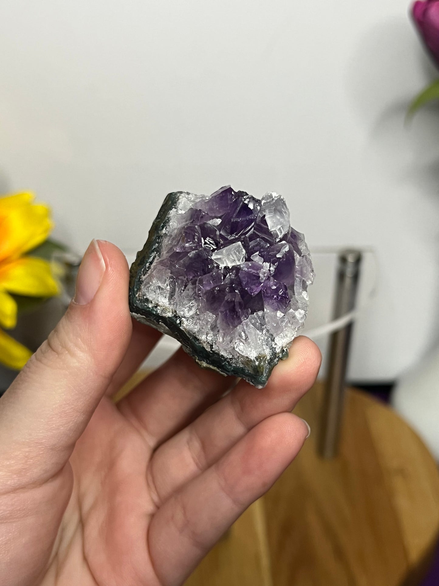 Amethyst Cluster w/ Calcite Inclusions