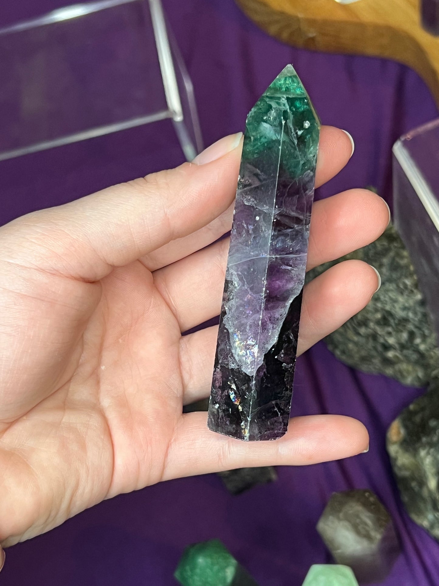 Purple Green Fluorite S Tower
