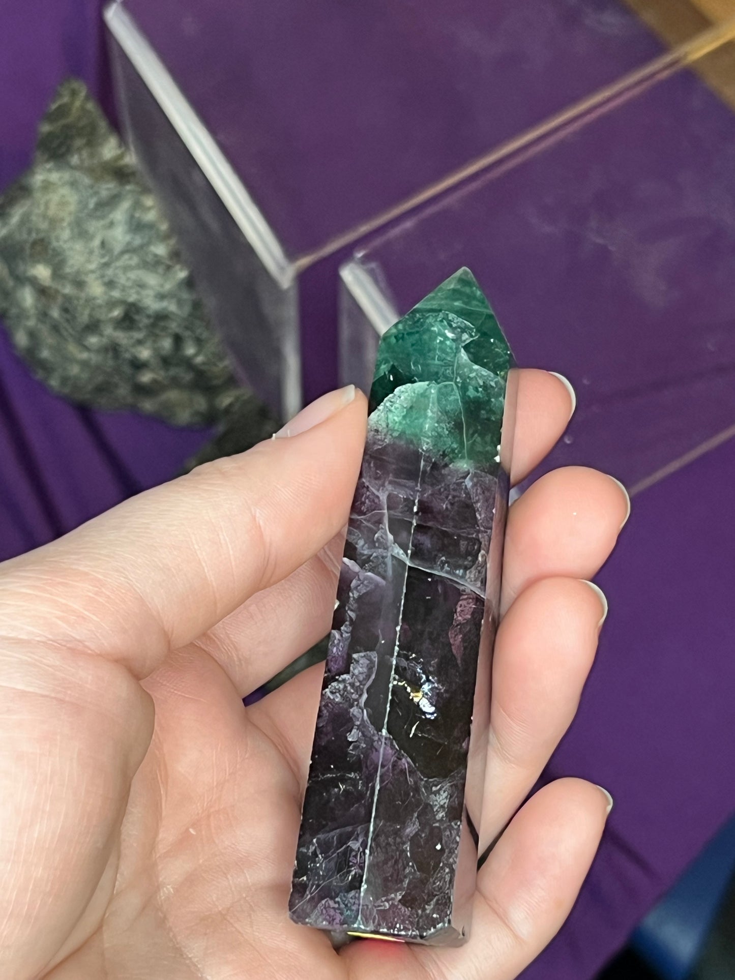 Purple Green Fluorite S Tower