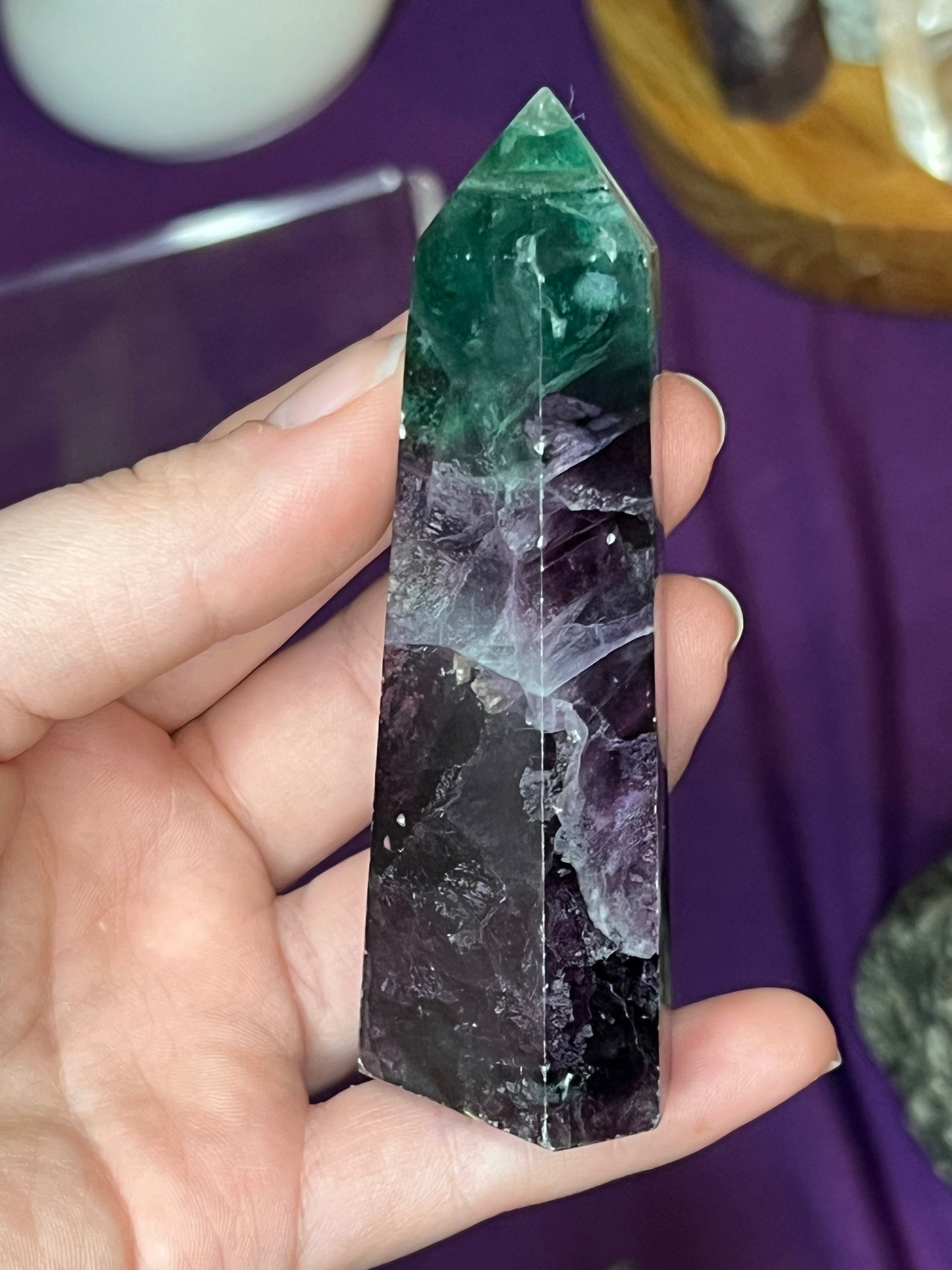Purple Green Fluorite S Tower