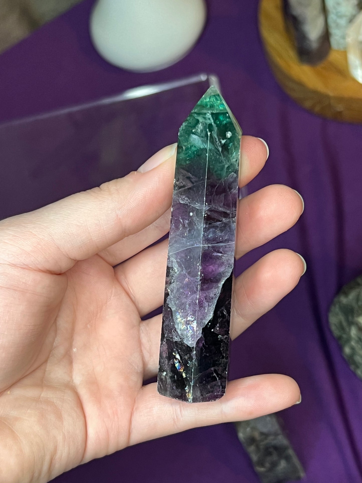 Purple Green Fluorite S Tower
