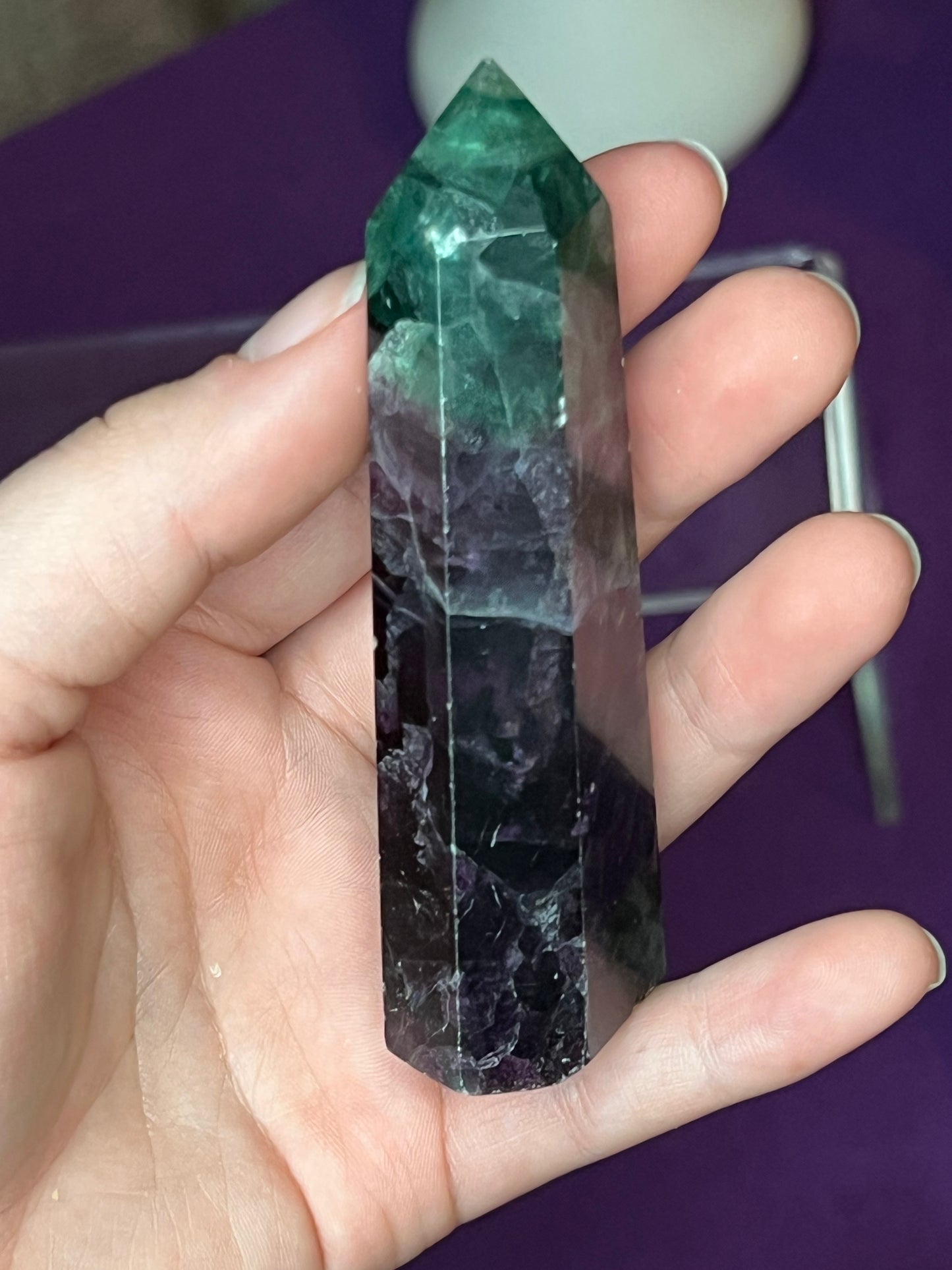 Purple Green Fluorite S Tower