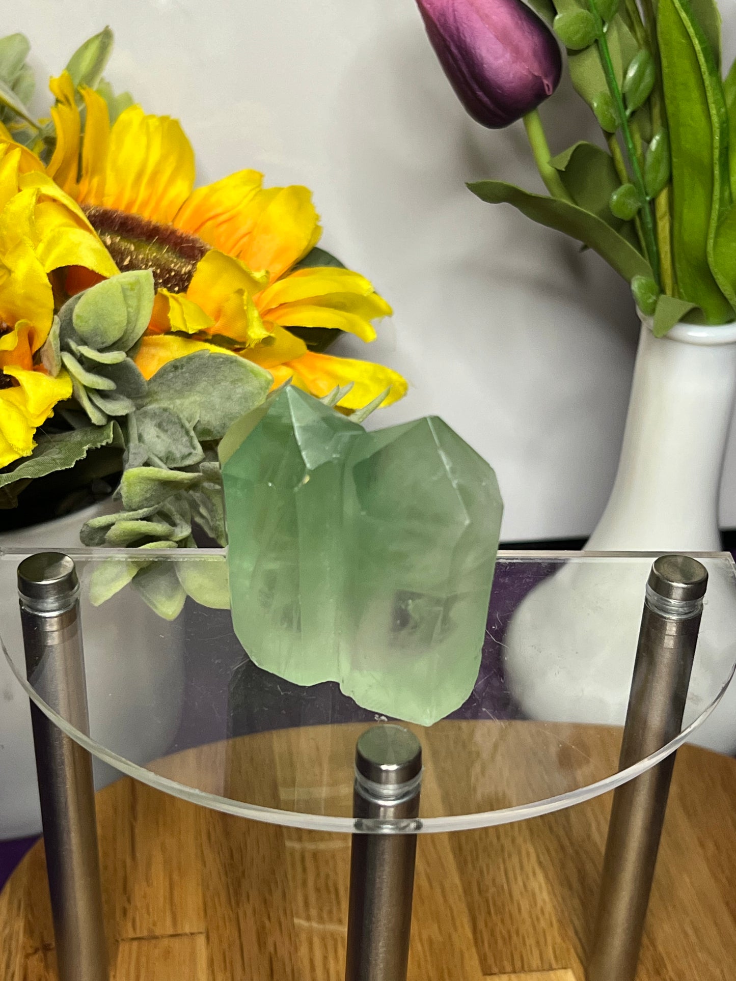 Green Fluorite S Twin Tower