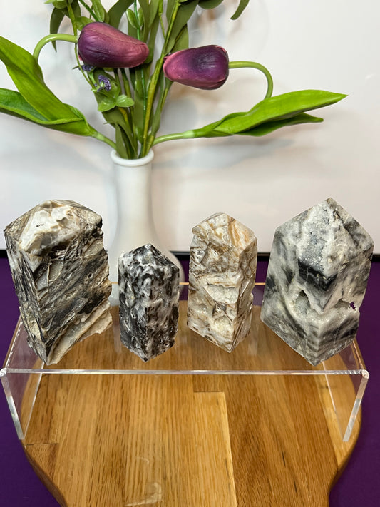Druzy Chalcedony (Sphalerite) Tower Obelisks