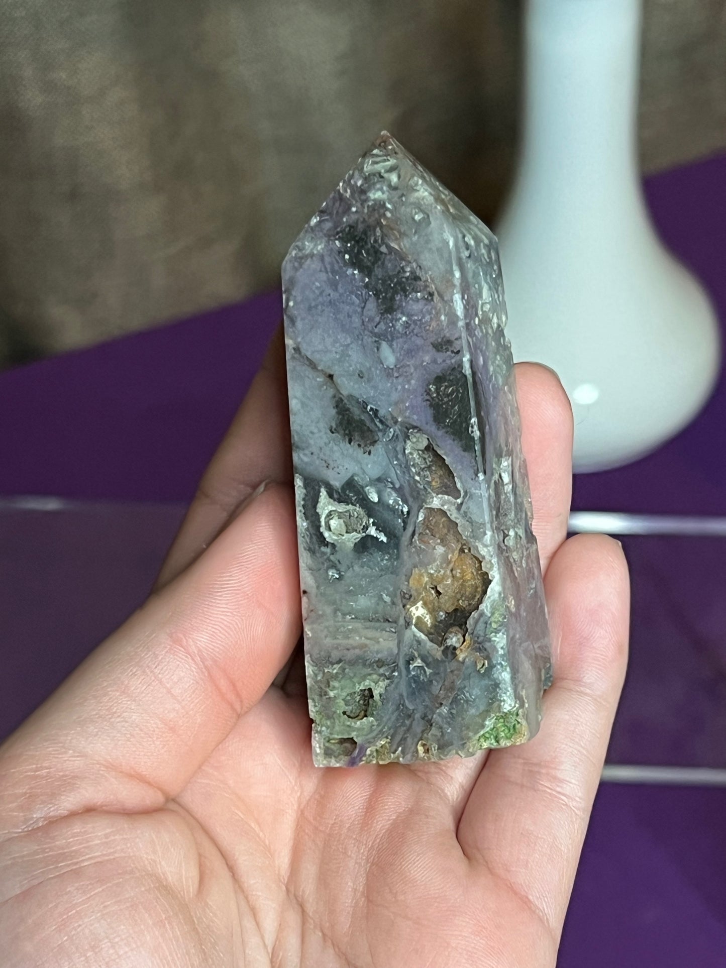 Druzy Sphalerite and Rainbow Fluorite S Tower