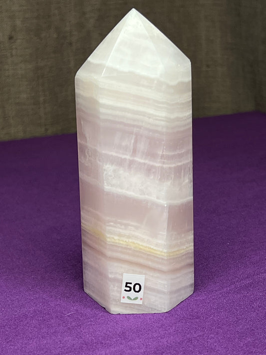 Pink Mangano Calcite XL Tower *UV REACTIVE*