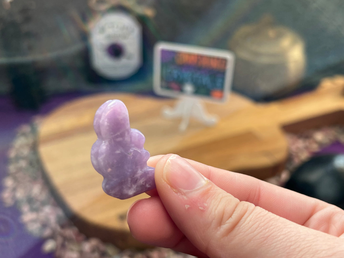 Lepidolite Pixie Carving