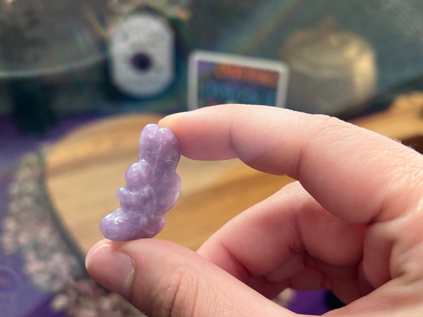 Lepidolite Pixie Carving