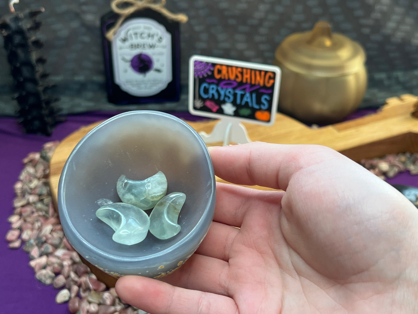 Green Fluorite Mini Moons